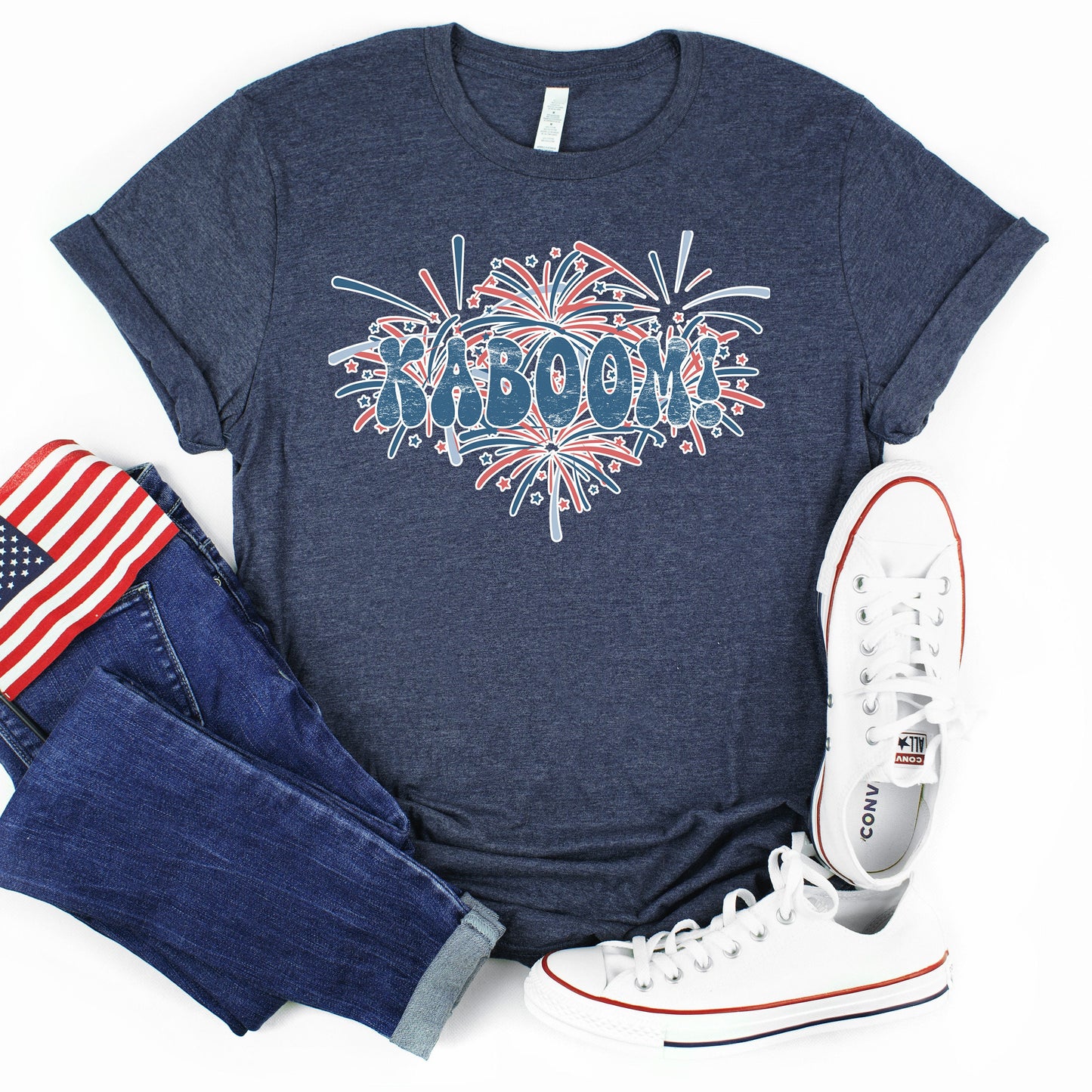 Fireworks Kaboom Shirt, 4th of July TShirt, American Stars Graphic Tee, Independence Day Shirt, Funny Fourth of July Shirt