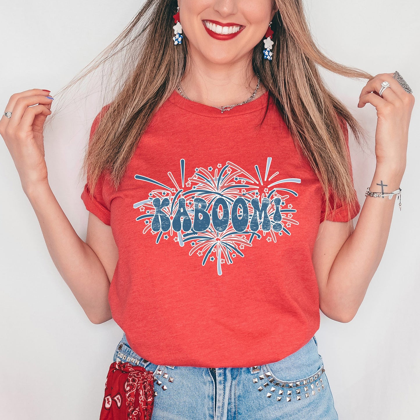 Fireworks Kaboom Shirt, 4th of July TShirt, American Stars Graphic Tee, Independence Day Shirt, Funny Fourth of July Shirt
