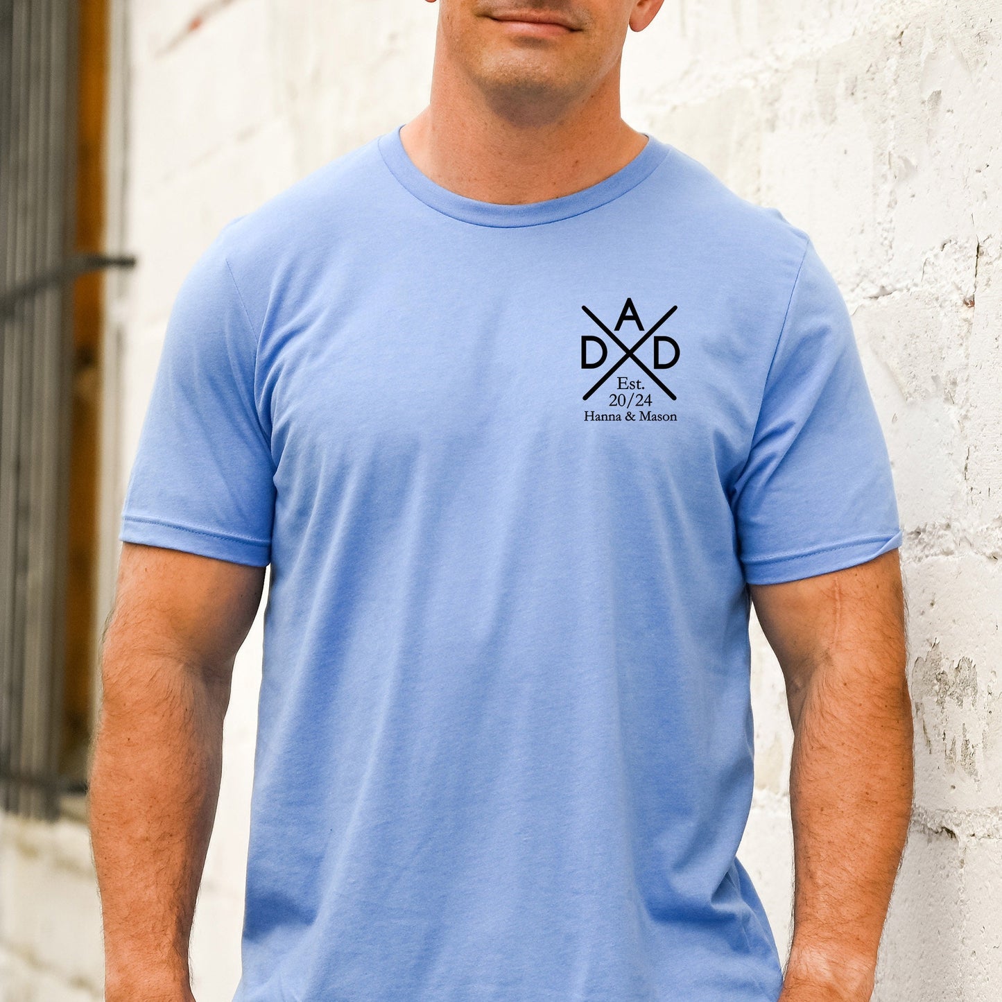 Personalized Father Shirt, Father's Day Gift, T-shirt with the Child's Name And Year of Birth, Dad Gift