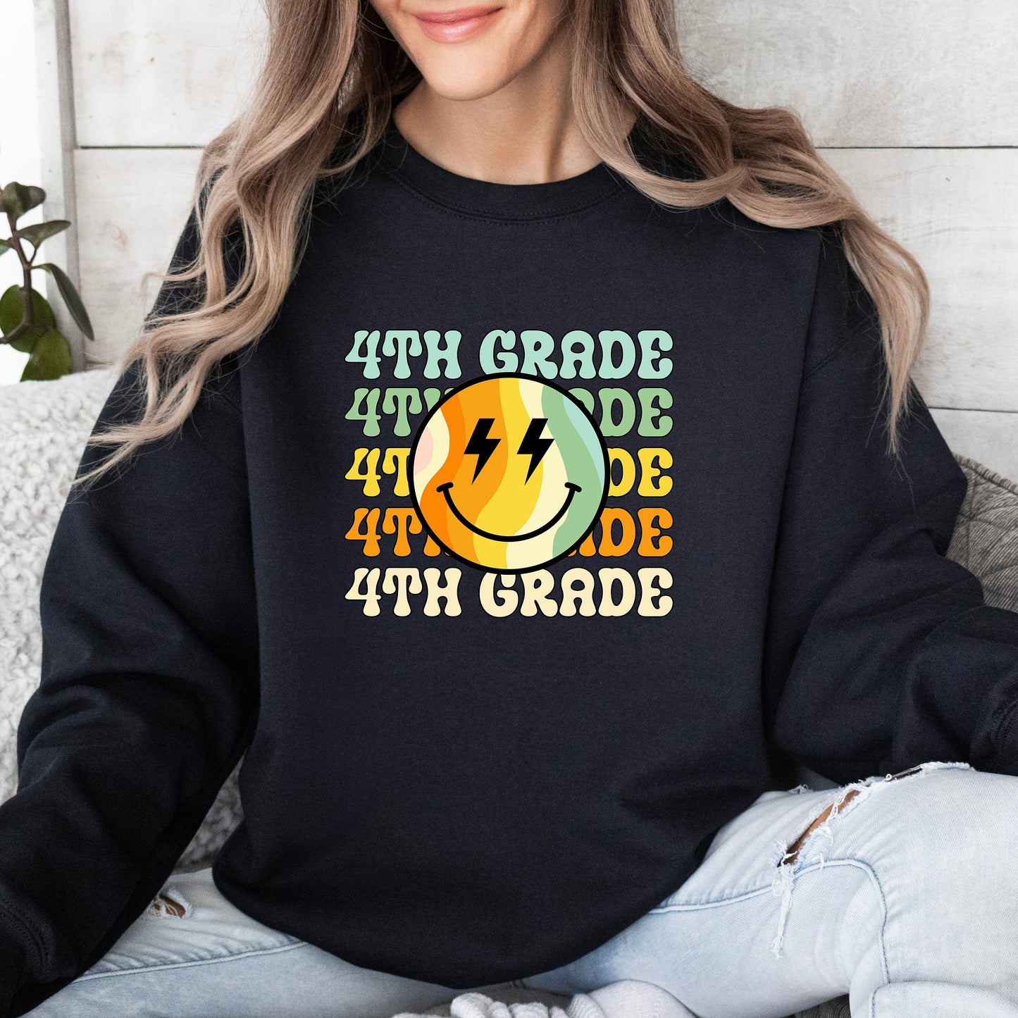 Retro School Grade Sweatshirt, Back to School Teacher Crewneck, First Day of School Shirt, Teacher Gift