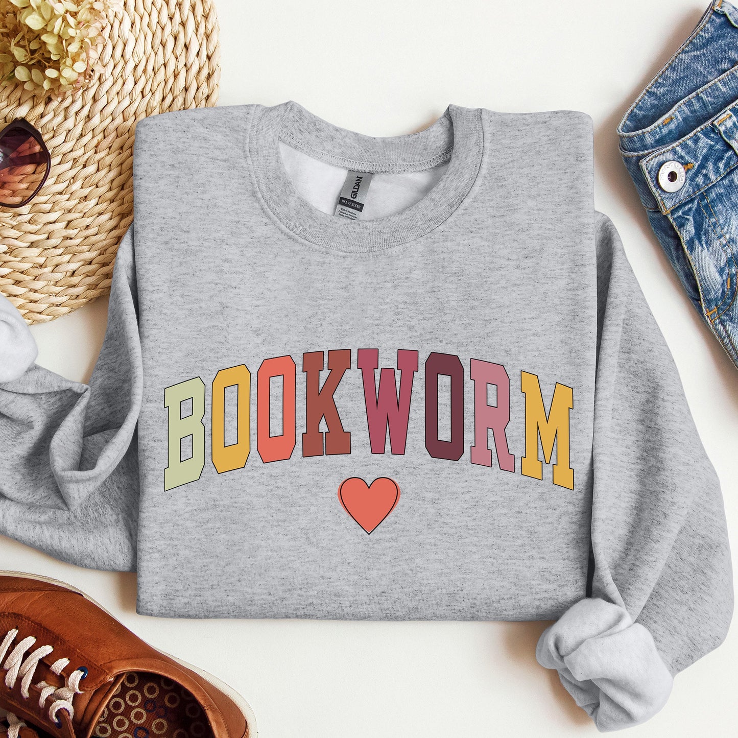 Bookworm Sweatshirt, Cute Teacher Books Lover Crewneck, ESL Teacher Sweatshirt, Librarian Reading Sweater