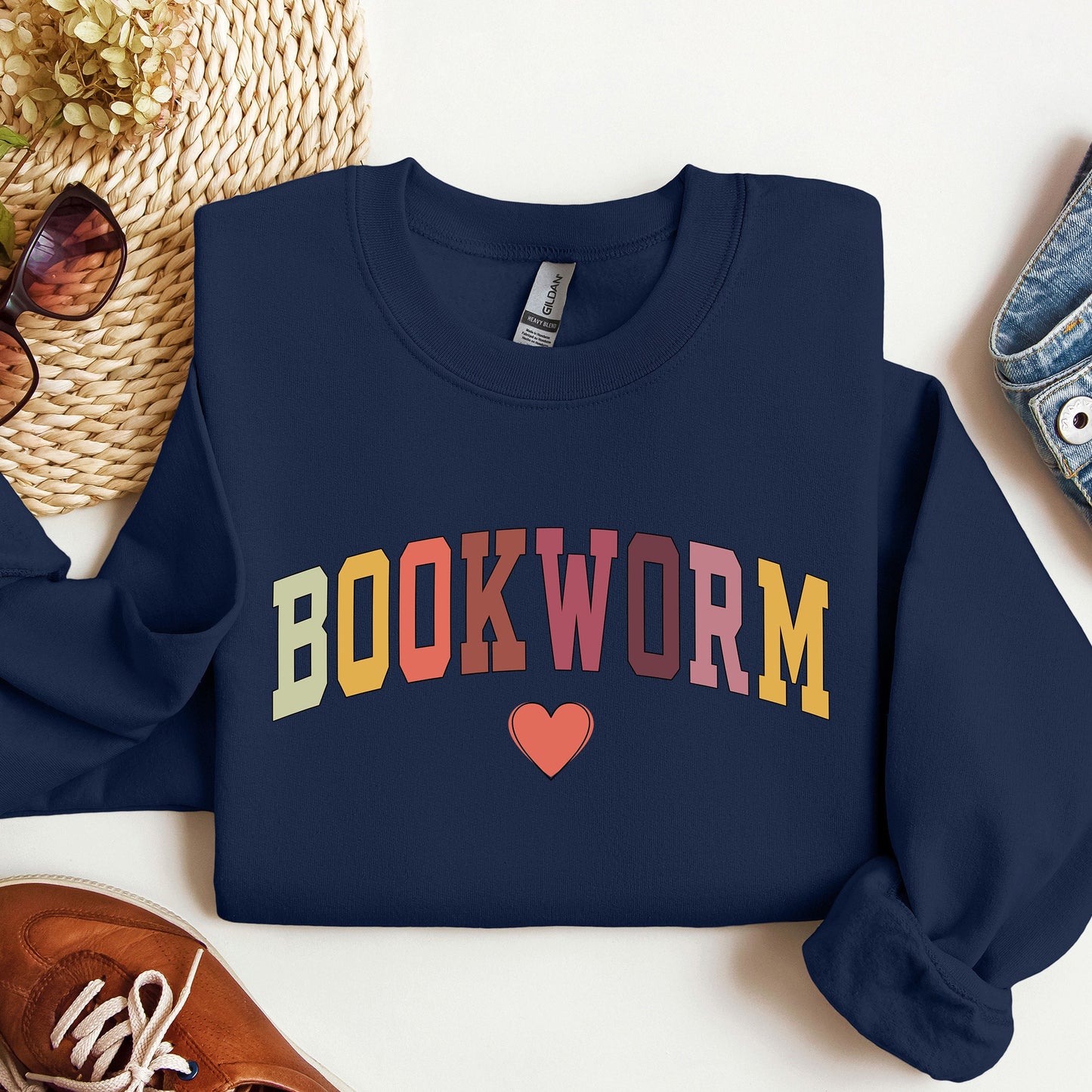 Bookworm Sweatshirt, Cute Teacher Books Lover Crewneck, ESL Teacher Sweatshirt, Librarian Reading Sweater