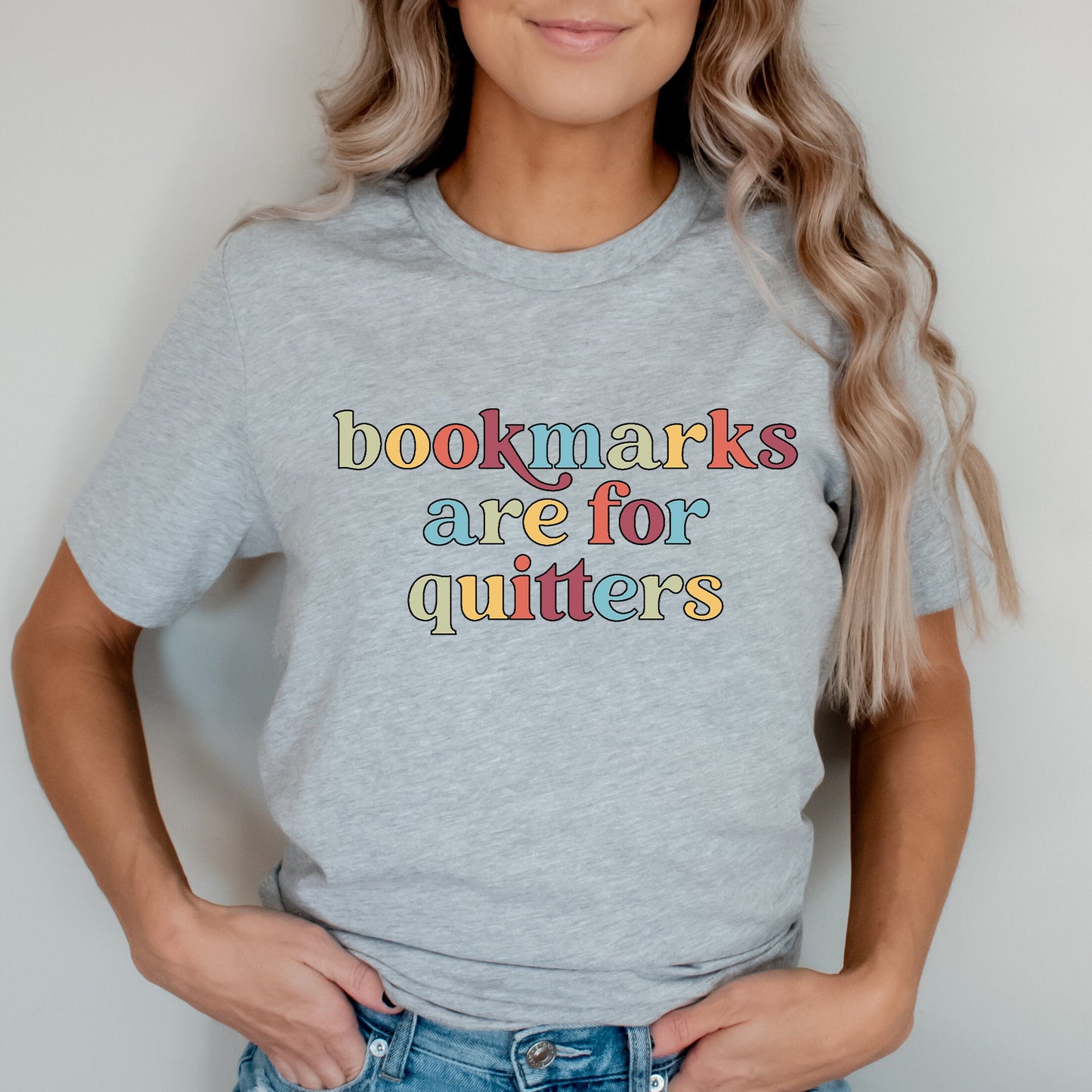 Bookmarks Are For Quitters Shirt, Teacher TShirts, Gift for Book Lovers, Funny Librarian Graphic Tee, Reading Shirt