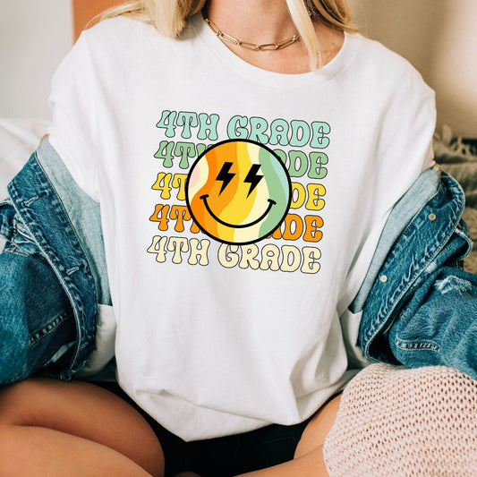 Retro School Grade Shirt, Back to School Teacher TShirt, First Day of School T-Shirt, Teacher Gift