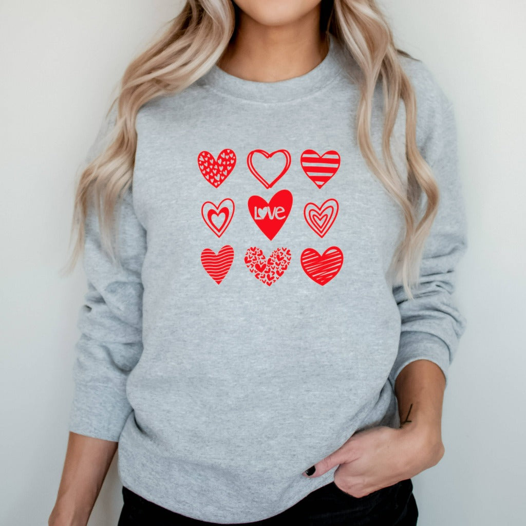 Cute Love Heart Sweatshirt Valentines Sweatshirt Valentine -  Norway