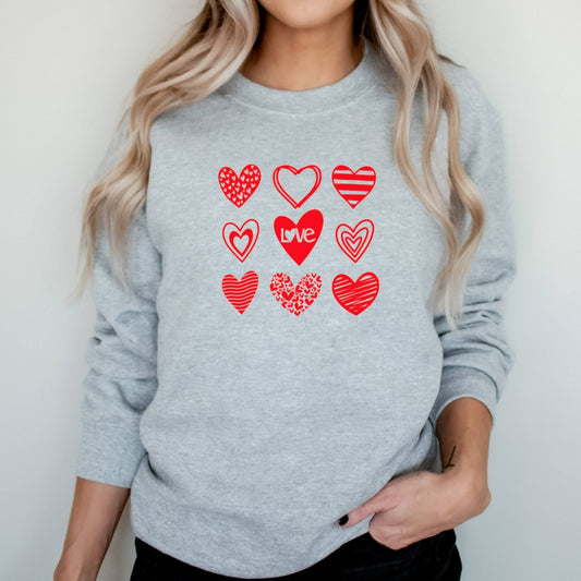 Womens Valentine Hearts Sweatshirt, Cute Valentines Sweatshirt, Retro Valentine Sweatshirt, Funny Love Sweater, Valentine Graphic Tee