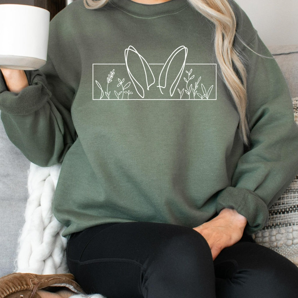 easter graphic tee, bunny ears shirt, cute easter shirt for her, easter gift tshirt