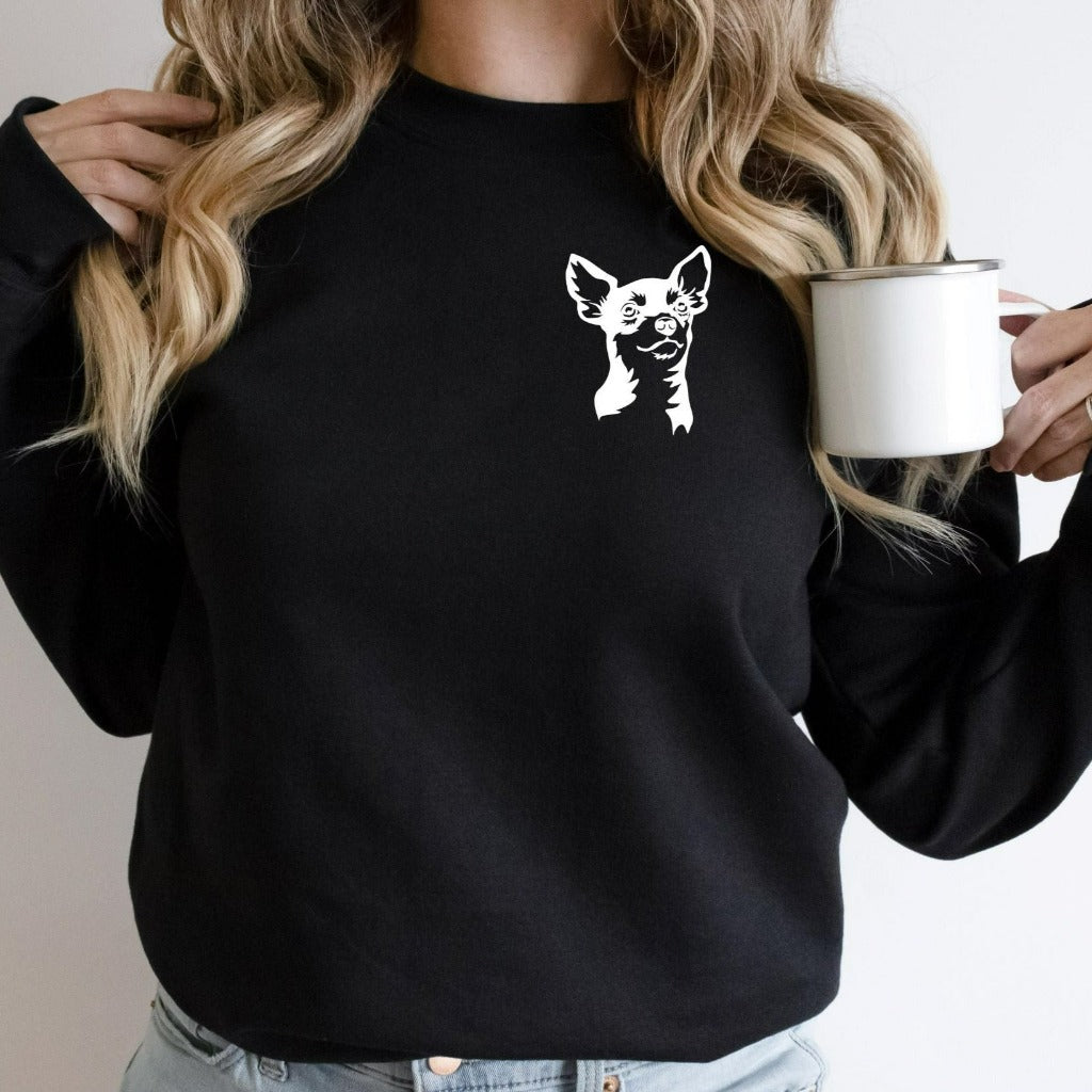 chihuahua shirt, dog mom, dog mama, gift for dog lover, tshirt, t-shirt, animal theme, crewneck sweatshirt
