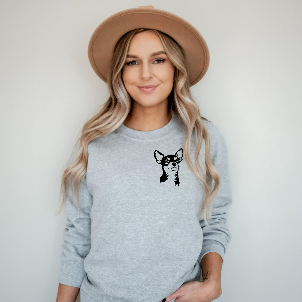 chihuahua shirt, dog mom, dog mama, gift for dog lover, tshirt, t-shirt, animal theme, crewneck sweatshirt