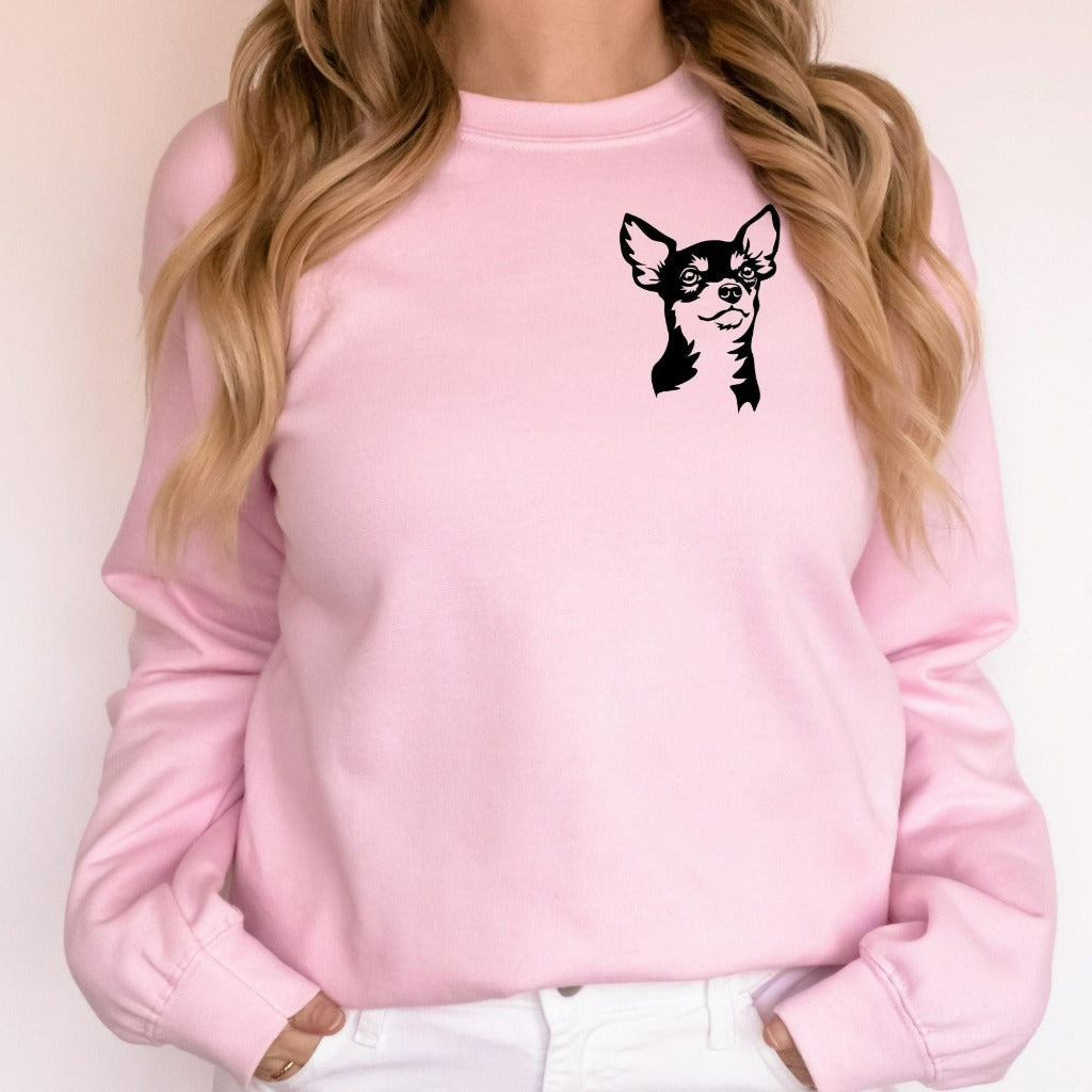 chihuahua shirt, dog mom, dog mama, gift for dog lover, tshirt, t-shirt, animal theme, crewneck sweatshirt