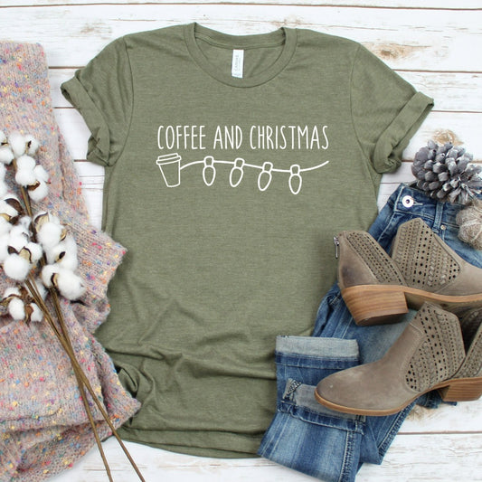 coffee and christmas shirt, i run on coffee and christmas cheer, cute christmas tshirt for her, holiday shirts for mom