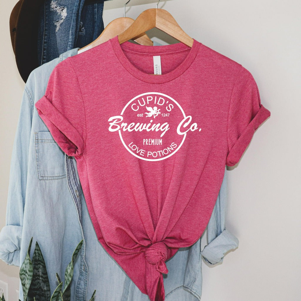 Cupid's Brewing Co Valentines Day Shirt, Hugs and Kisses Shirt, Valentine's Day Gift, Women's Shirt, Couple Shirts, Gift for Girlfriend