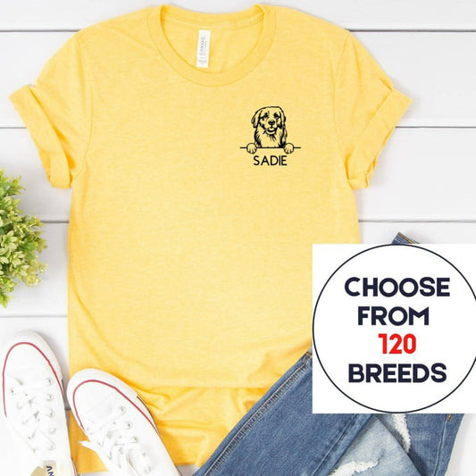 personalized dog breed and name shirt, gift for dog mom or dad