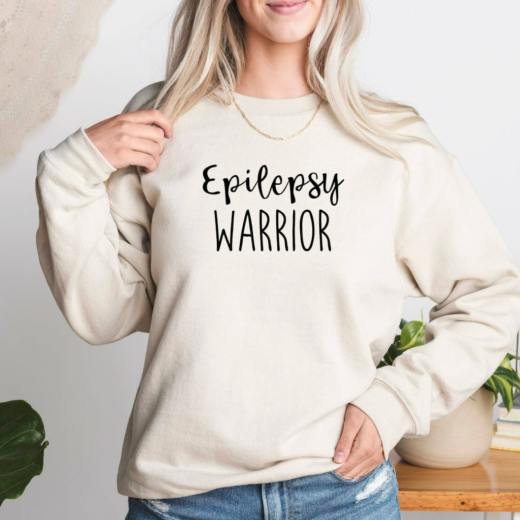 epilepsy warrior crewneck sweatshirt, epilepsy awareness shirt, gift for epileptic