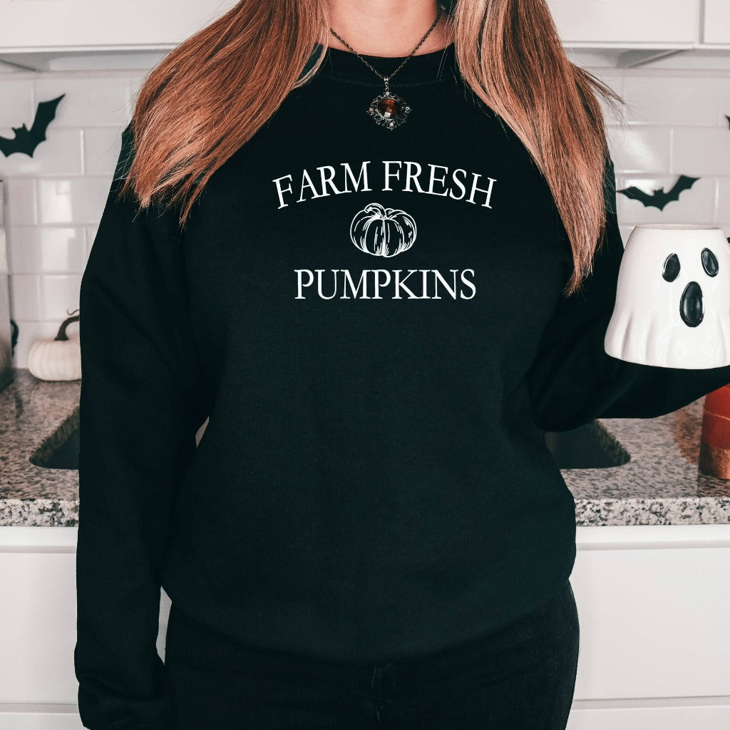 Farm fresh pumpkins sweatshirt, fall pumpkin crewneck, halloween sweatshirt for her