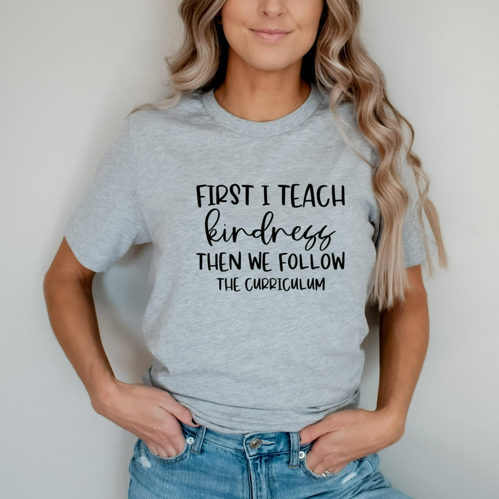 teach kindness crewneck, teacher gift, teacher appreciation, teacher be kind, gift for new teachers, elementary kindergarten, graphic tee, shirt, tshirt