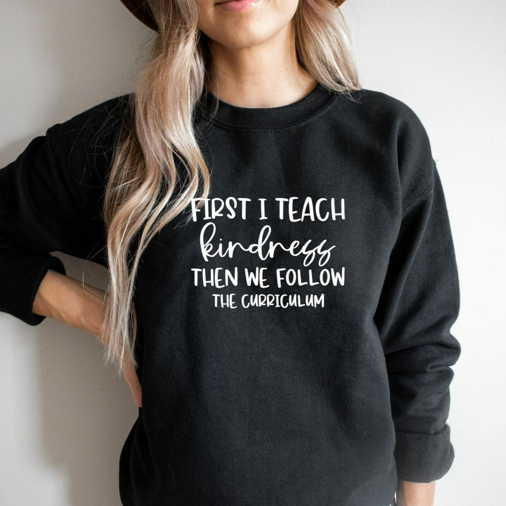 teach kindness crewneck sweatshirt, teacher gift, teacher appreciation, teacher be kind, gift for new teachers, elementary kindergarten