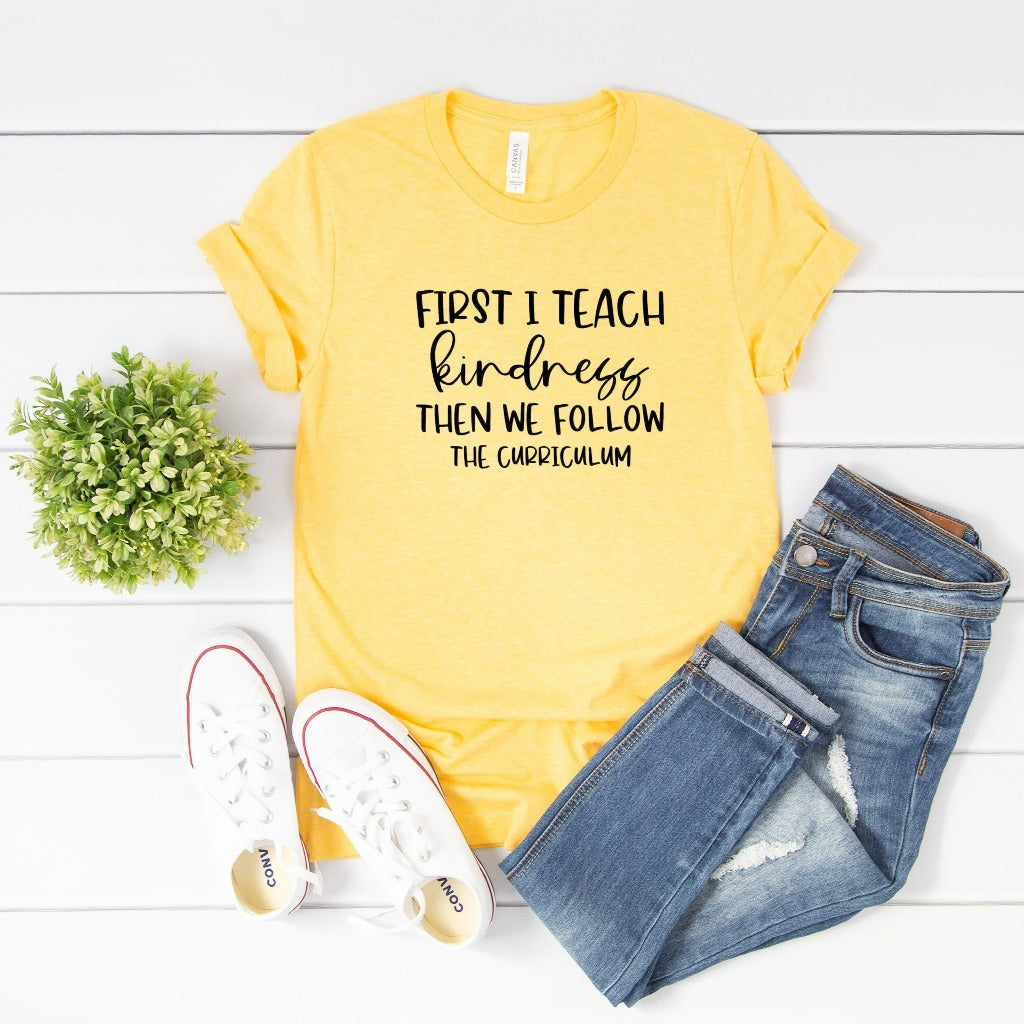 teach kindness crewneck, teacher gift, teacher appreciation, teacher be kind, gift for new teachers, elementary kindergarten, graphic tee, shirt, tshirt