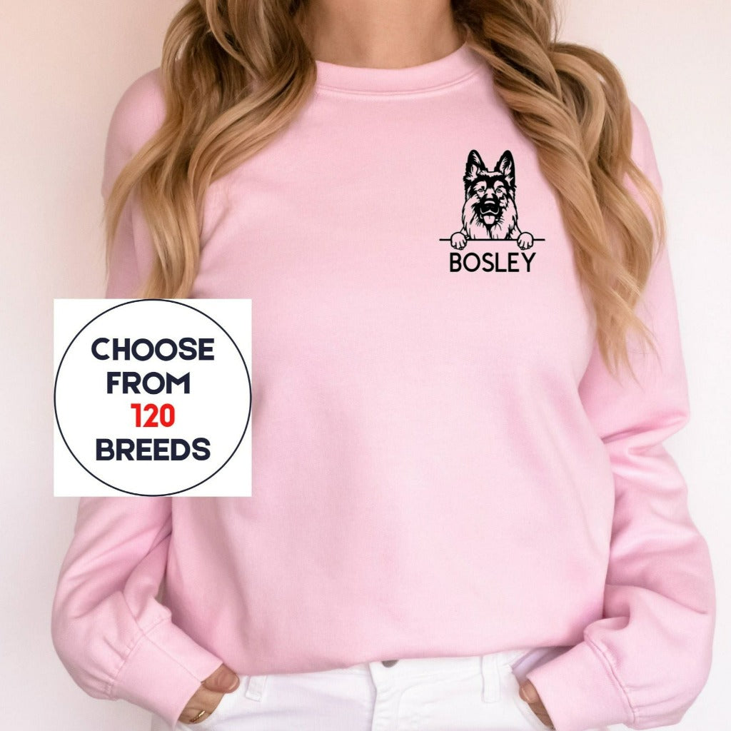 Personalized Dog Face Sweatshirt, Dog Shirt, Custom Dog Name Tee, Personalized Dog Shirt, Dog Lovers Shirt, Dog Dad Shirt, Dog Mama Tee