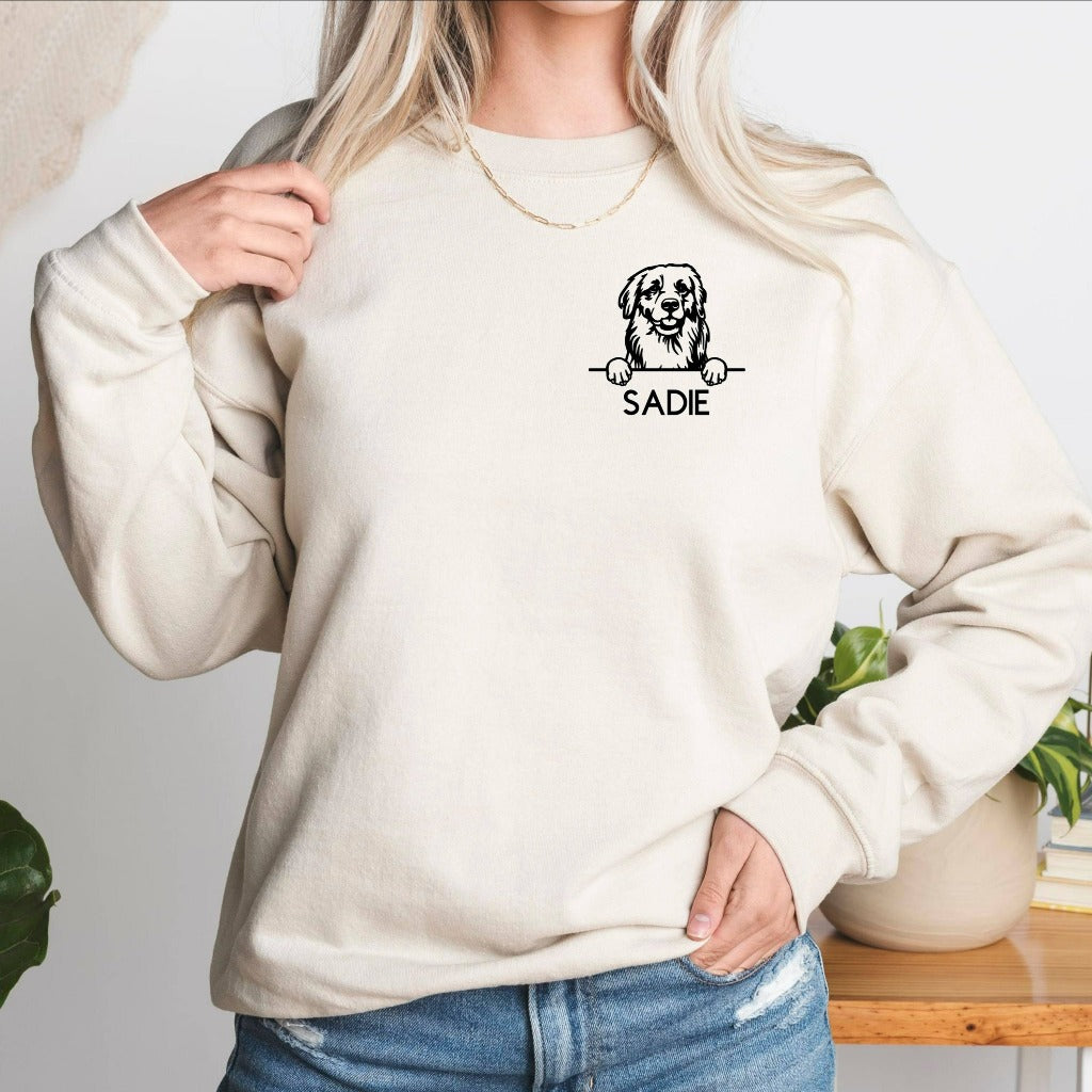 Personalized Dog Face Sweatshirt, Dog Shirt, Custom Dog Name Tee, Personalized Dog Shirt, Dog Lovers Shirt, Dog Dad Shirt, Dog Mama Tee