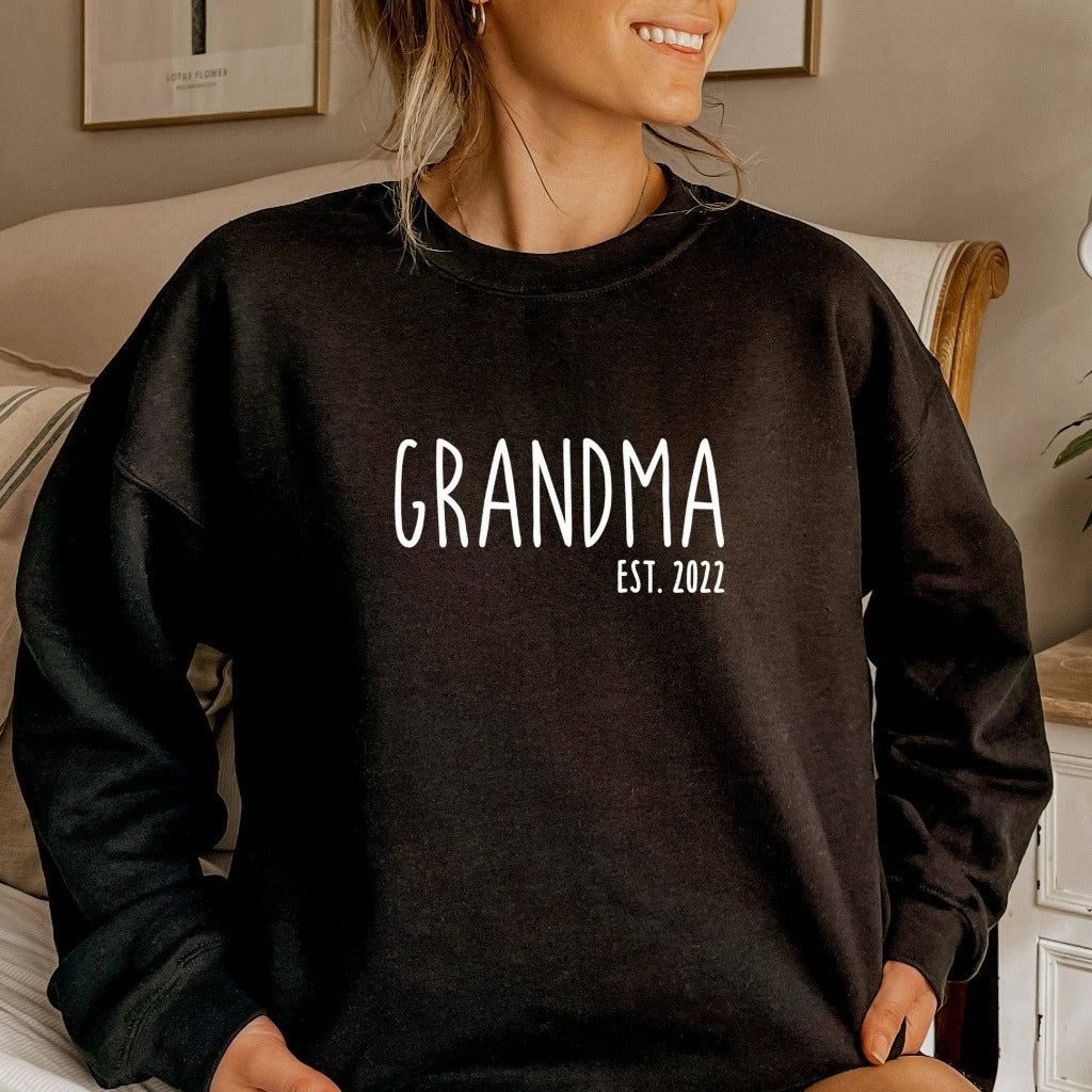 Customized Est Grandma Sweatshirt, Grandma Gift, Mother's Day Sweatshirt, Mother's Day Gift, Granny Gift, New Granny Gift, Nana Shirt