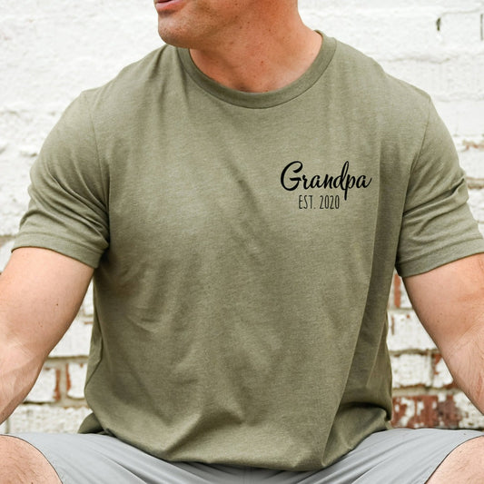 grandpa established shirt, personalized tshirt for grandpa, new grandpa gift, grandpop graphic tee