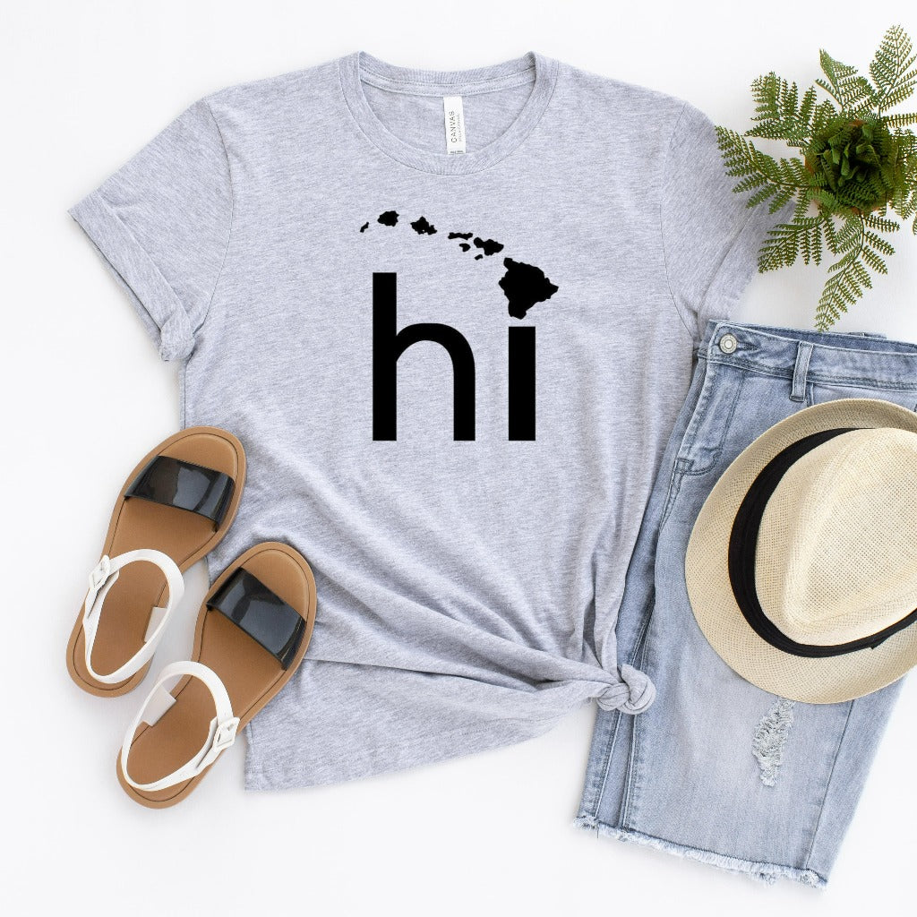 Hawaii shirt, HI graphic tee, hawaii vacation matching shirts for family, cute hawaii t shirts