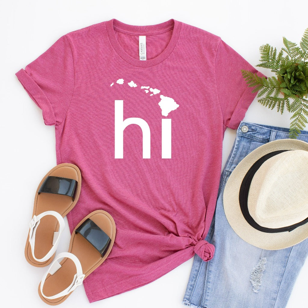 Hawaii shirt, HI graphic tee, hawaii vacation matching shirts for family, cute hawaii t shirts