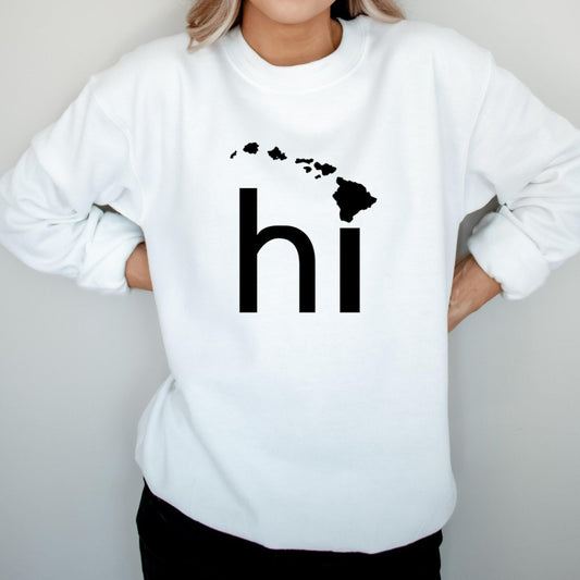 hawaii crewneck sweatshirt, hi vacation souvenir sweatshirt, unisex hawaii shirt, maui, oahu, big island