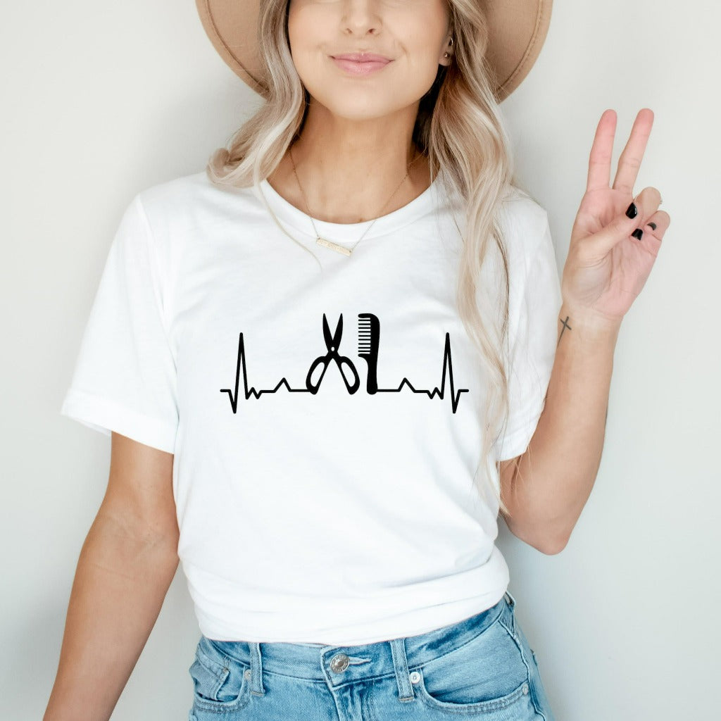 Hairstylist Shirt, Hair Dresser Shirt, Hairstylist Gift, Hair Dresser Gift, Gift for Hairstylist, Hairstylist Heartbeat Shirt, Hair Dresser