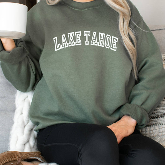 lake tahoe crewneck sweatshirt, tahoe california, tahoe nevada, lake tahoe gift, lake tahoe preppy unisex shirt
