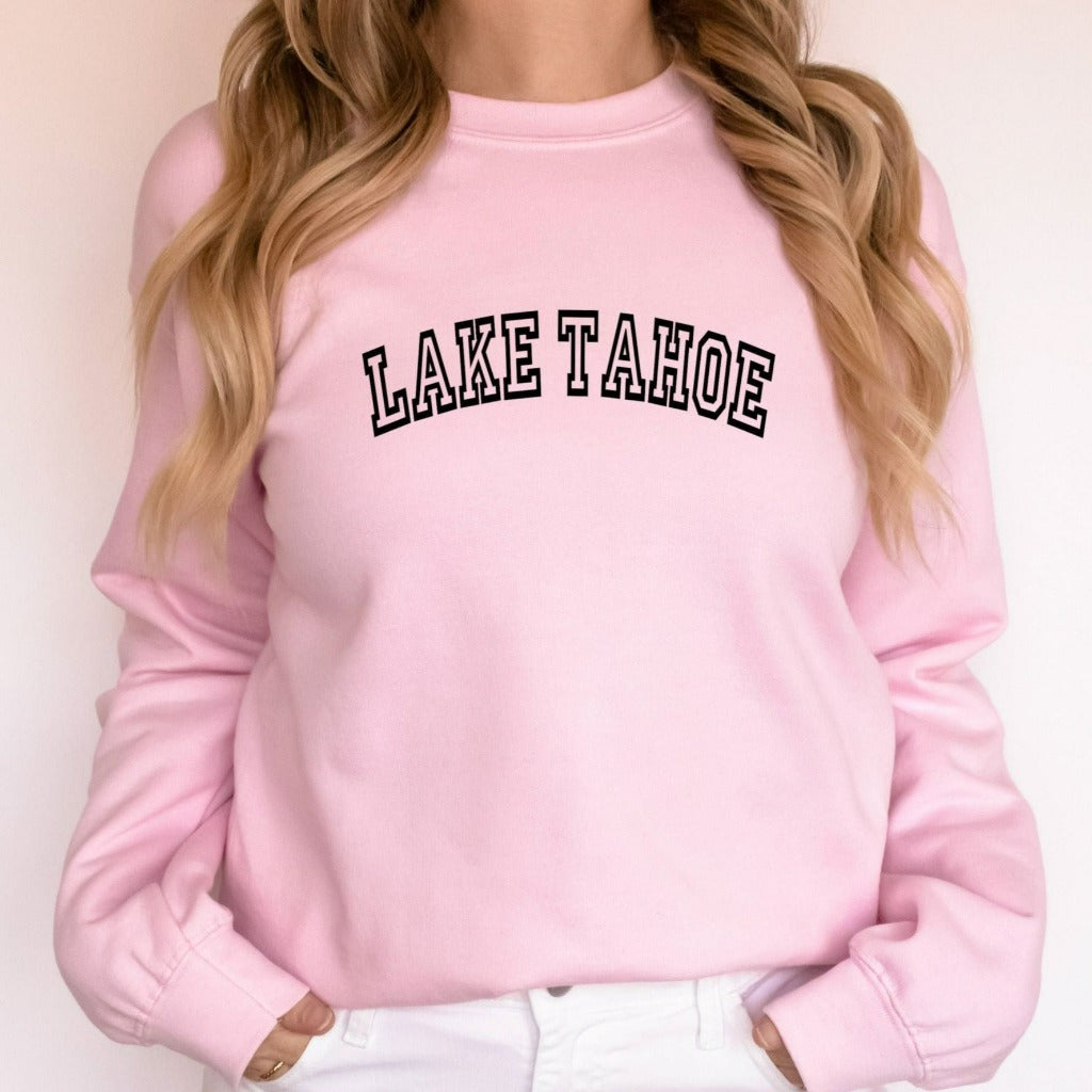 lake tahoe crewneck sweatshirt, tahoe california, tahoe nevada, lake tahoe gift, lake tahoe preppy unisex shirt