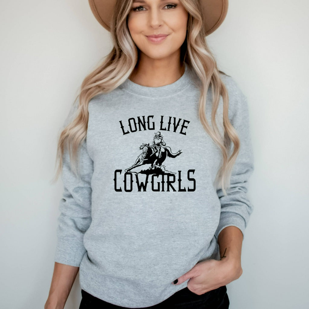 Long Live Cowgirls Sweatshirt, Western Crewneck, Desert Cactus Hoodie, Wild West Shirt, Rodeo Graphic Tee, Gift for Cowgirl, Country Girl