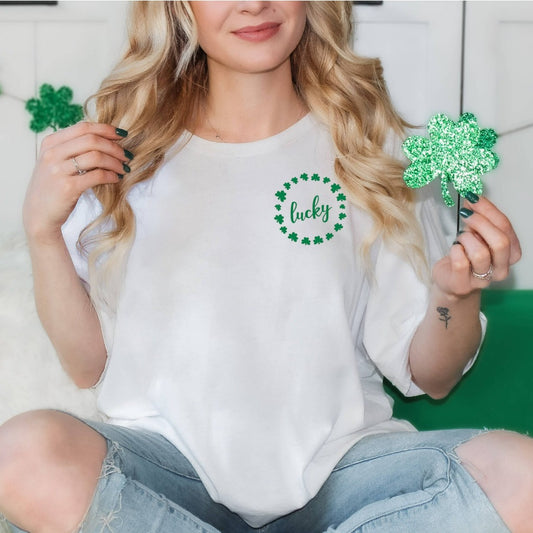 Lucky Shirt, St Patrick's Day Shirt, Shamrock Graphic Tee, Four Leaf Clover Shirt, St Patrick's Day Outfit, Good Luck Tee, I'm Irish Shirt