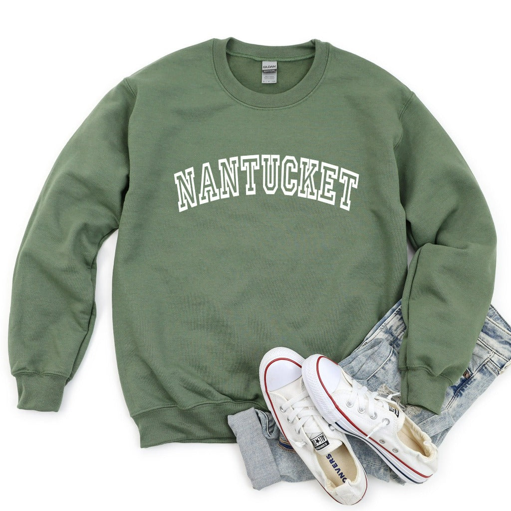 nantucket crewneck sweatshirt, massachusetts sweater, preppy nantucket sweatshirt gift