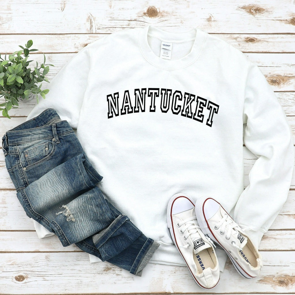 nantucket crewneck sweatshirt, massachusetts sweater, preppy nantucket sweatshirt gift