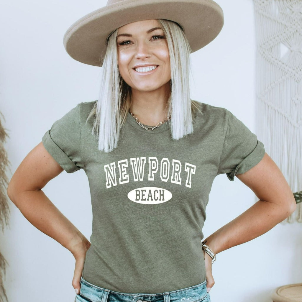 Newport beach shirt, preppy shirt for women, cute california beach cover up  tshirt, newport beach graphic tee