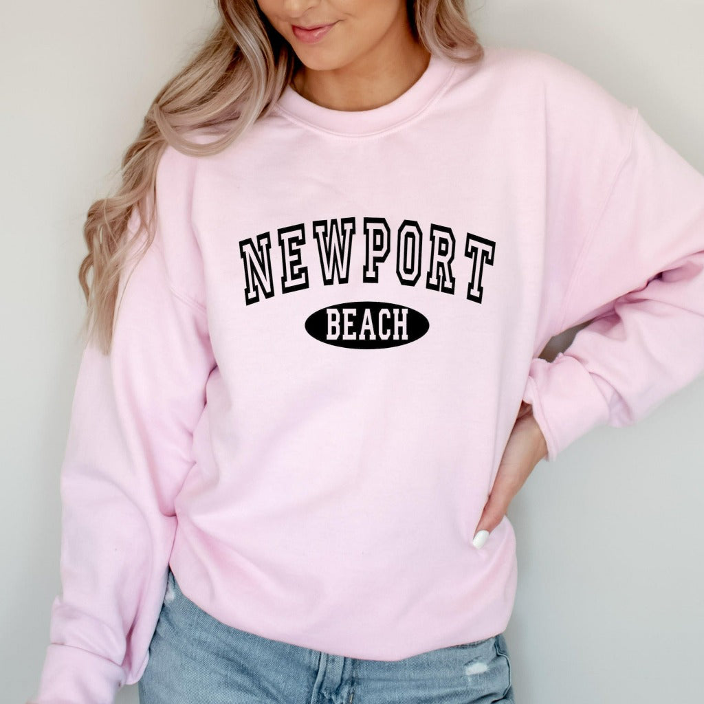 newport beach california crewneck sweatshirt, preppy newport beach sweater for her, newport beach gift