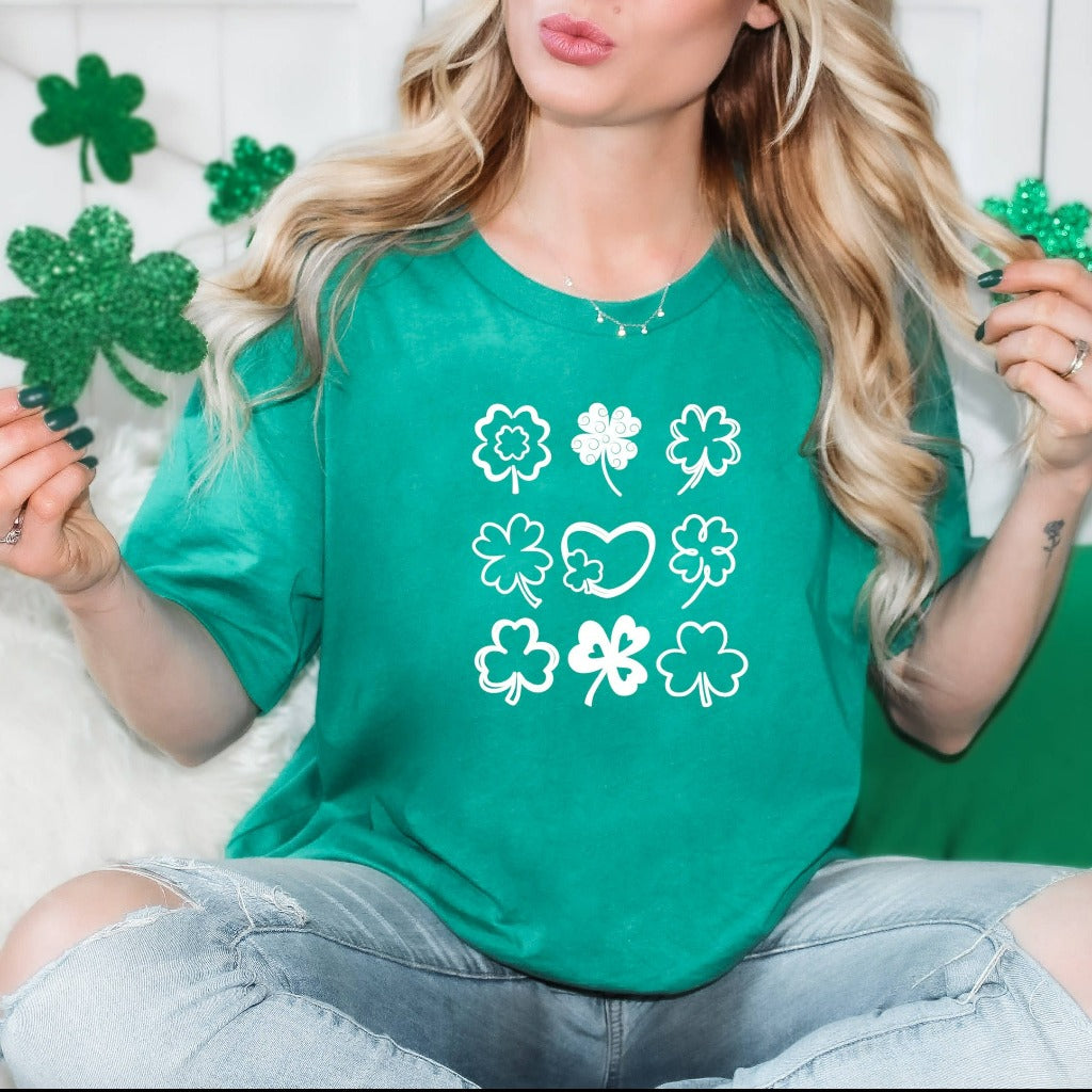 Shamrock Shirt, St Patricks Day TShirt, Four Leaf Clover Graphic Tee, Irish Shirt, Kiss Me I'm Irish Shirt, Lucky Me St Patty's Party