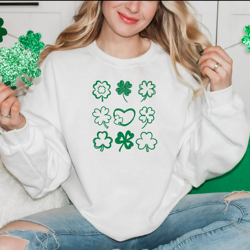 Shamrock Sweatshirt, St. Patrick's Day Crewneck, Four Leaf Clover Graphic Tee, St. Patty's Day Shirt, Shamrock Shirt, Party Shirt