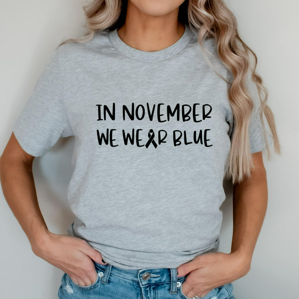 In November We Wear Blue Shirt, Diabetes Awareness Shirt, Diabetes Graphic Tee, Diabetic Tee, Diabetic Gift