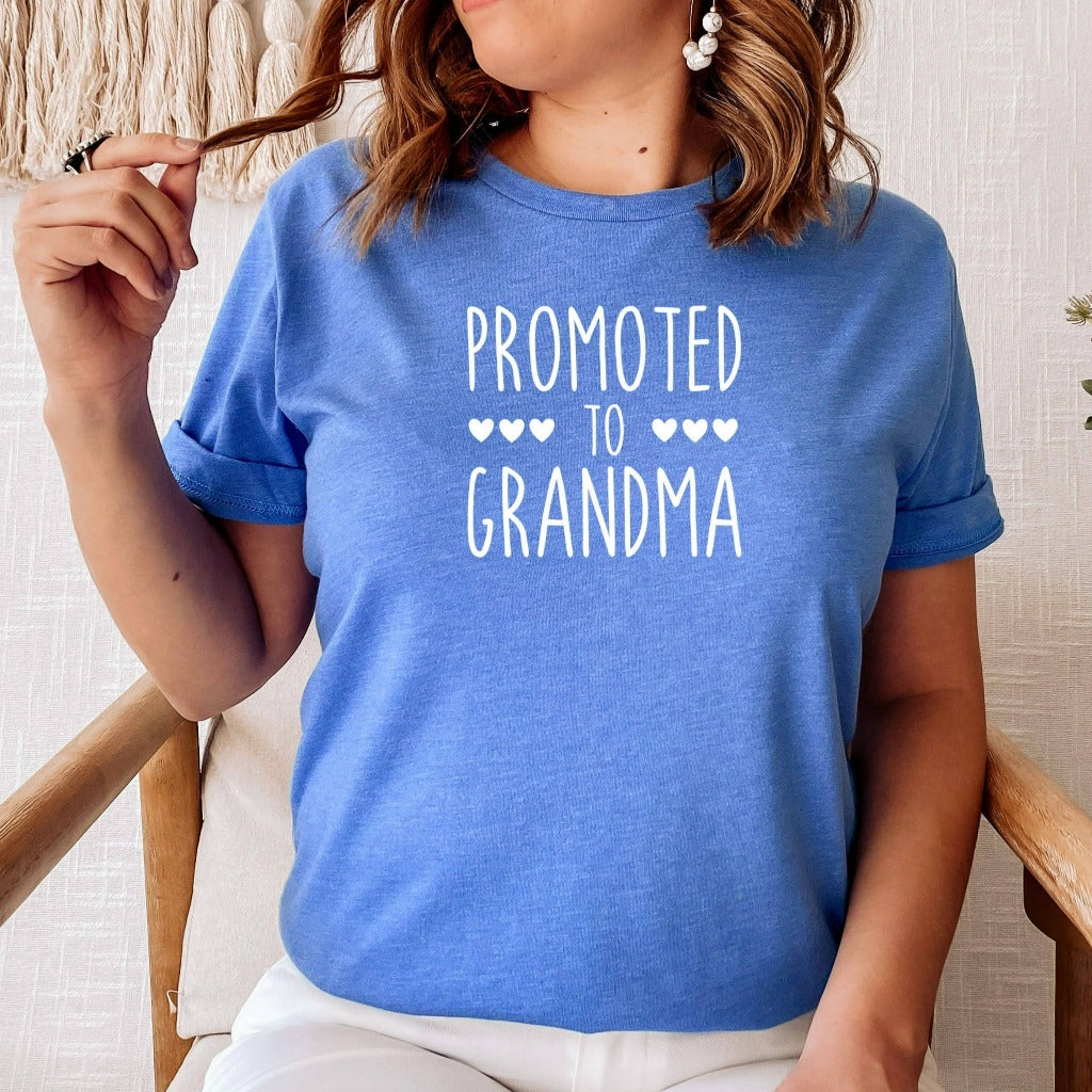 promoted to grandma shirt, gift for new grandma, granny gift, nana tshirt, new nanna graphic tee, baby announcement tee