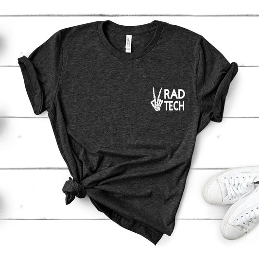 rad tech shirt, gift for rad tech, rad tech week tshirt, skeleton hands rad tech graphic tee