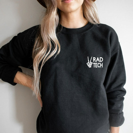 Rad Tech Crewneck Sweatshirt, shirt for National Rad Tech Week, Radiology Technician Shirt, Rad Tech Gift, Skeleton Hand