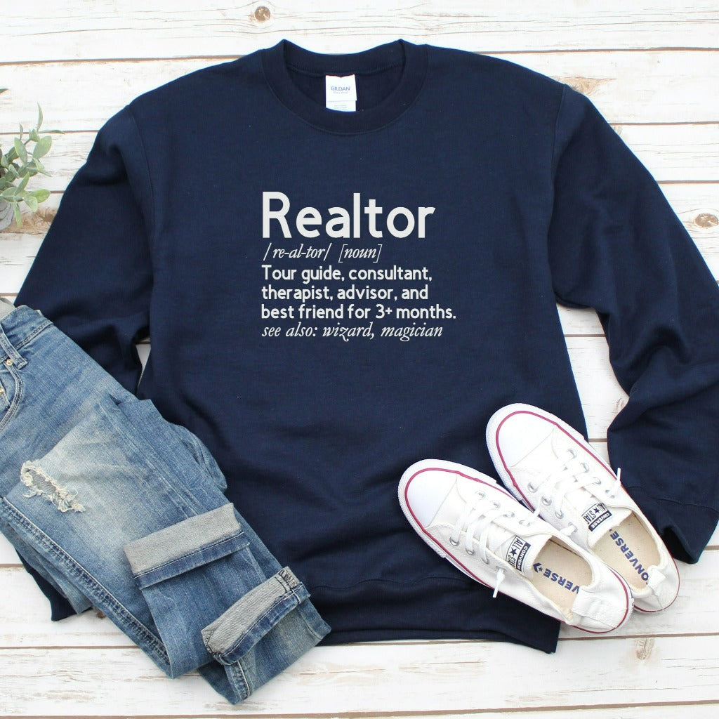Realtor Definition Sweatshirt, Realtor Shirt, Realtor Gift, Real Estate Shirt, Real Estate Gift, Real Estate Agent, Real Estate Agent Gift