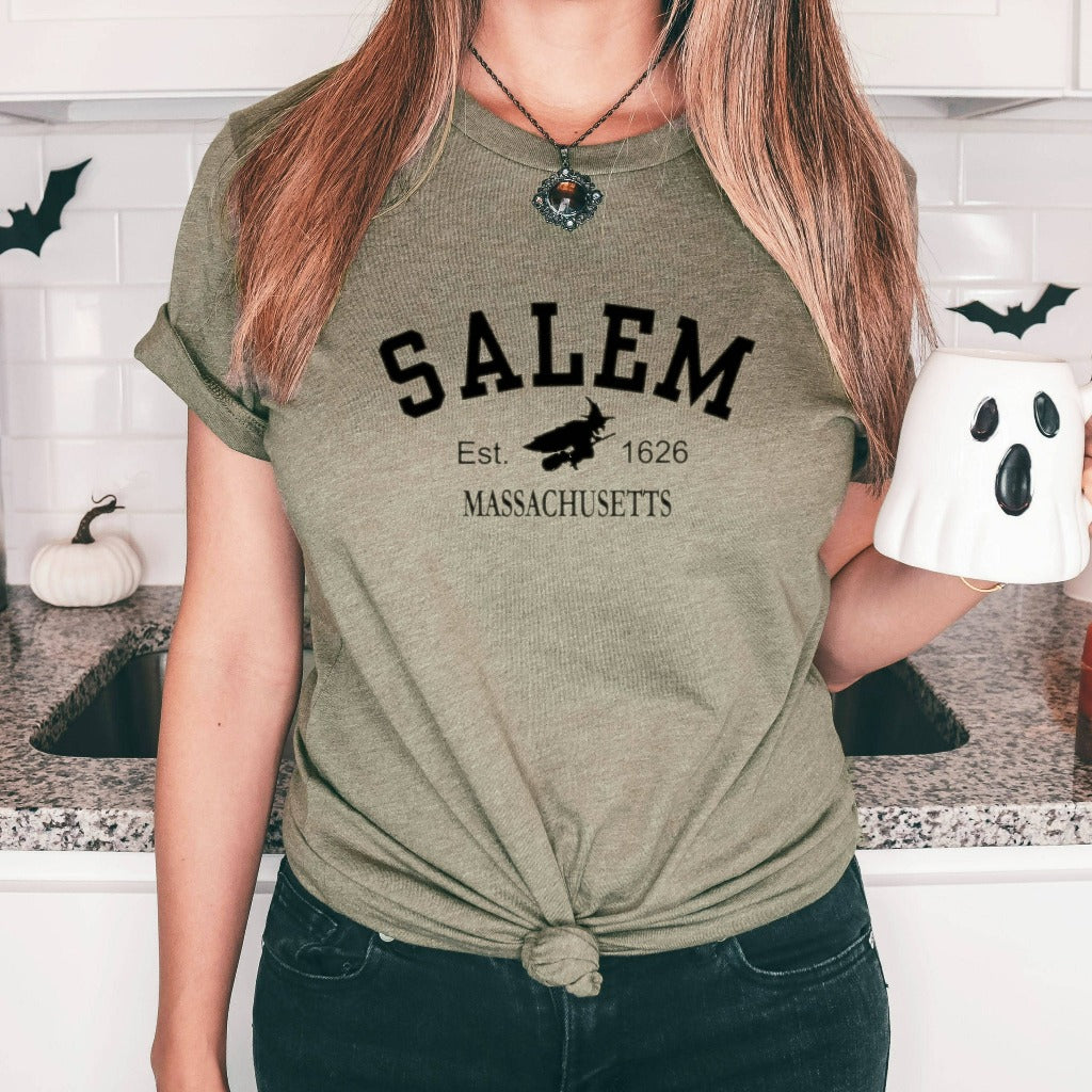 Salem Massachusetts Shirt, Halloween Witch TShirt, Witch Graphic Tee, Fall Shirt for Her