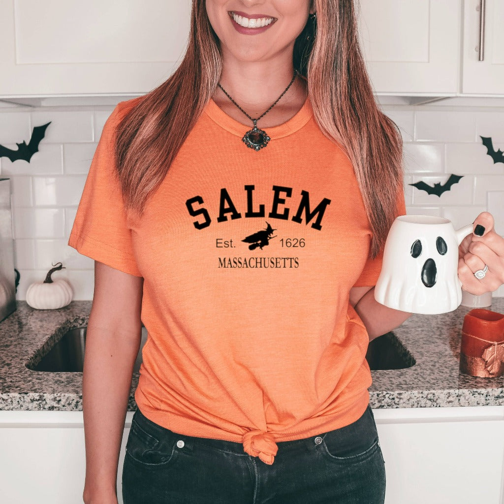 Salem Massachusetts Shirt, Halloween Witch TShirt, Witch Graphic Tee, Fall Shirt for Her
