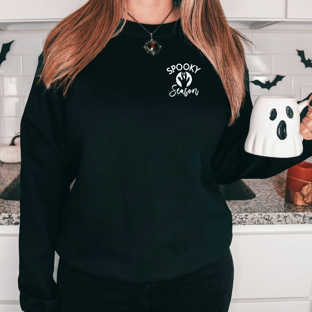 Spooky season halloween crewneck sweatshirt, stay spooky halloween party shirt for her for teachers