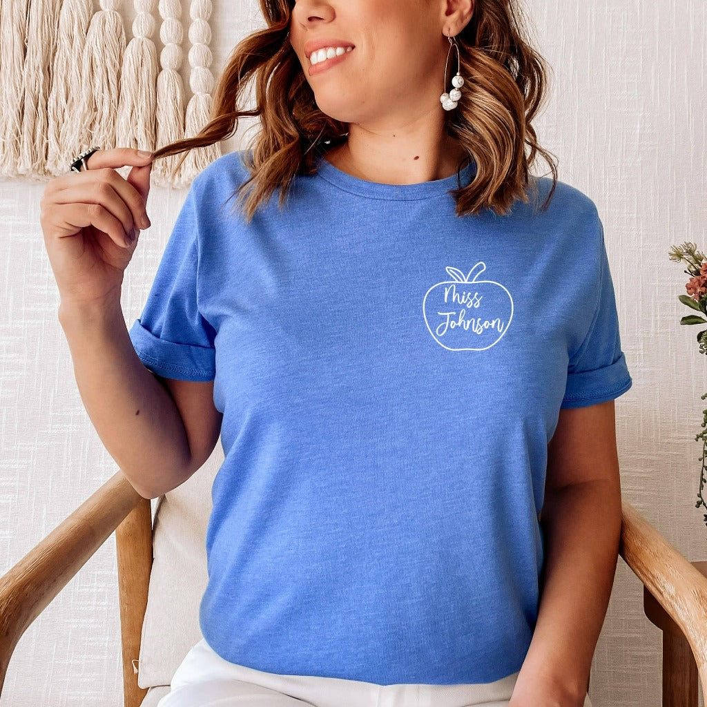 personalized teacher name shirt, customized teacher name shirt, gift for new teacher, teacher appreciation gift, field trip shirt, back to school shirt