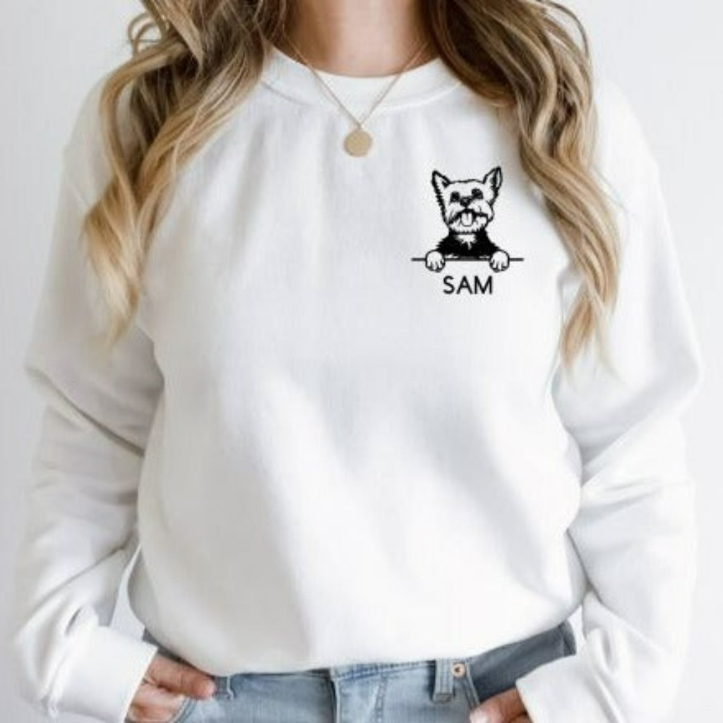 Personalized Dog Face Sweatshirt, Dog Shirt, Custom Dog Name Tee, Personalized Dog Shirt, Dog Lovers Shirt, Dog Dad Shirt, Dog Mama Tee